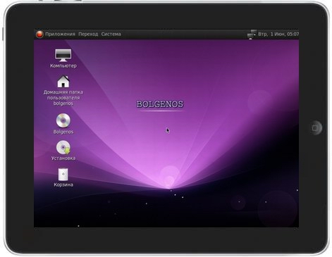 Рабочий стол ОС BelgeniOS на iPad